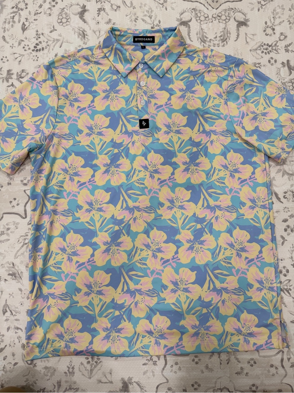 Byrdgang Men’s Blue Floral Polo Shirt